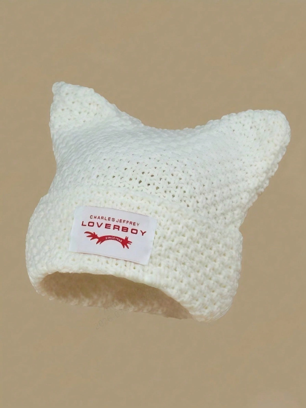 Men's Y2K Cat Ear Knit Beanie with Sewn Label