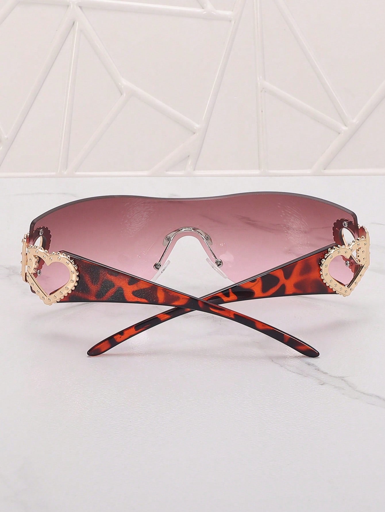 Frameless Metal Heart Decor Y2K Fashion Glasses