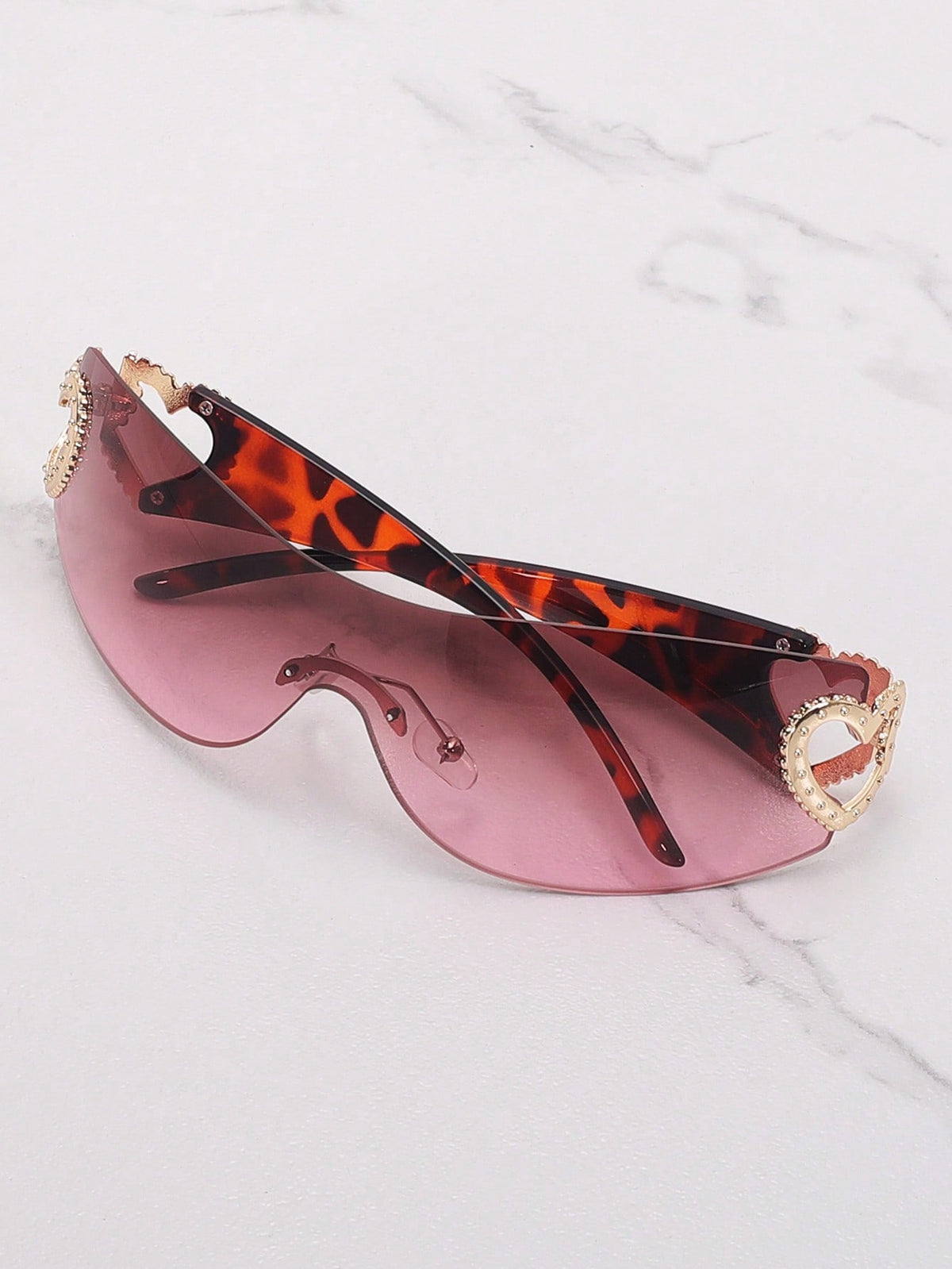 Frameless Metal Heart Decor Y2K Fashion Glasses