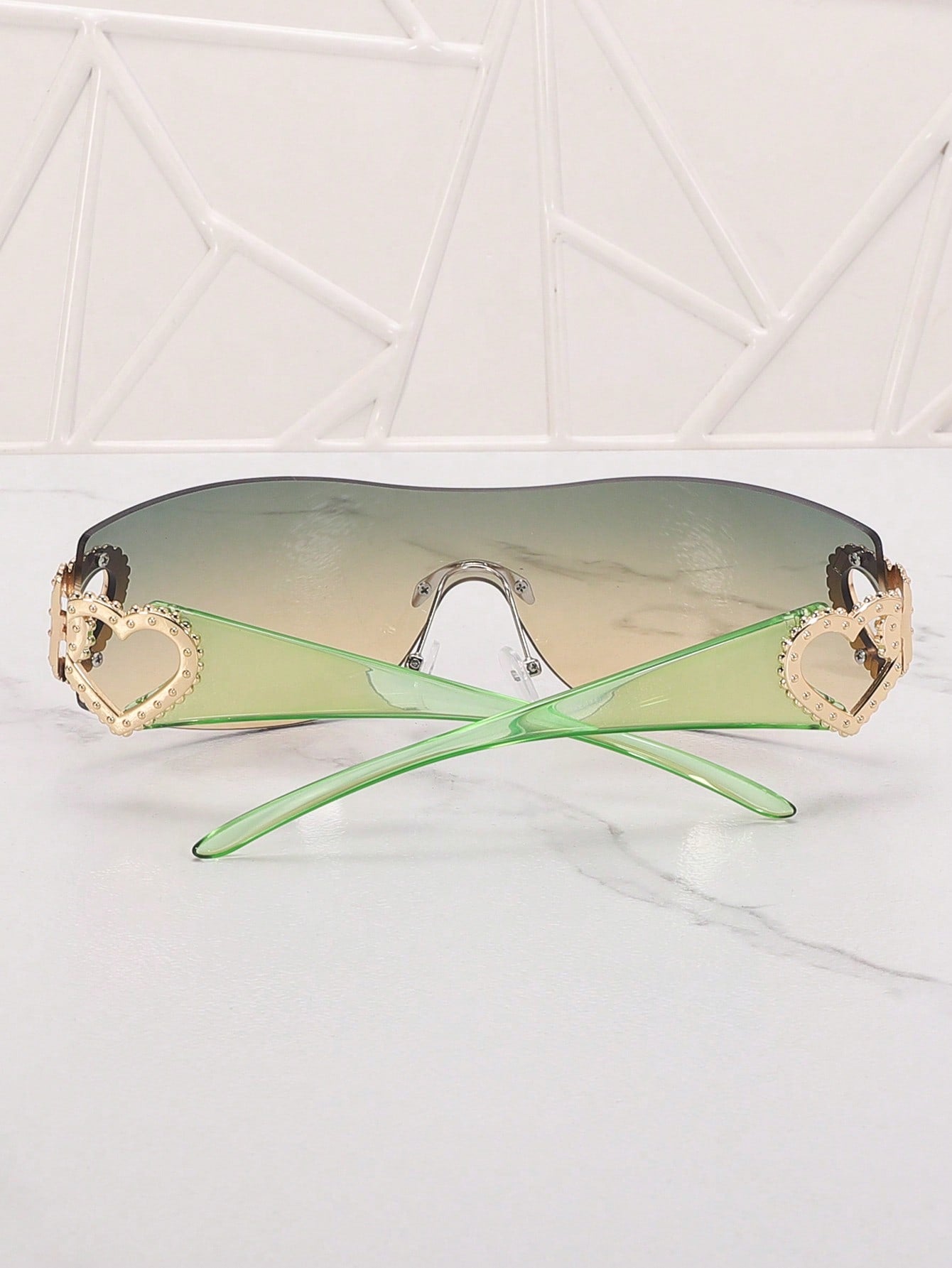 Frameless Metal Heart Decor Y2K Fashion Glasses