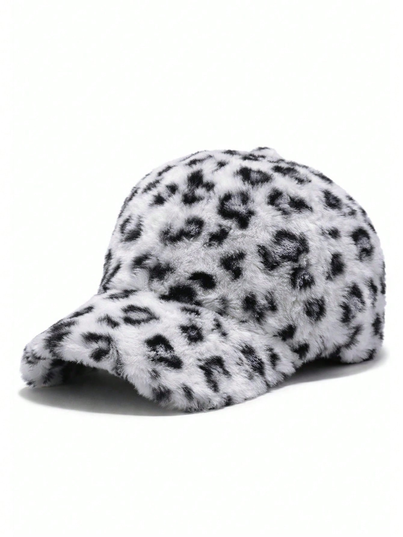 Unisex Random Leopard Print Fuzzy Y2K Baseball Cap