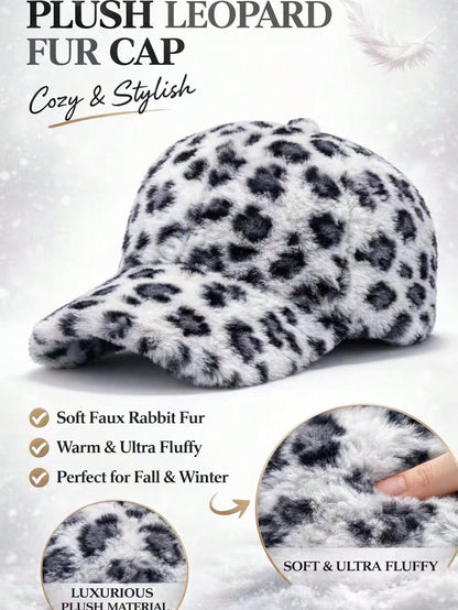 Unisex Random Leopard Print Fuzzy Y2K Baseball Cap