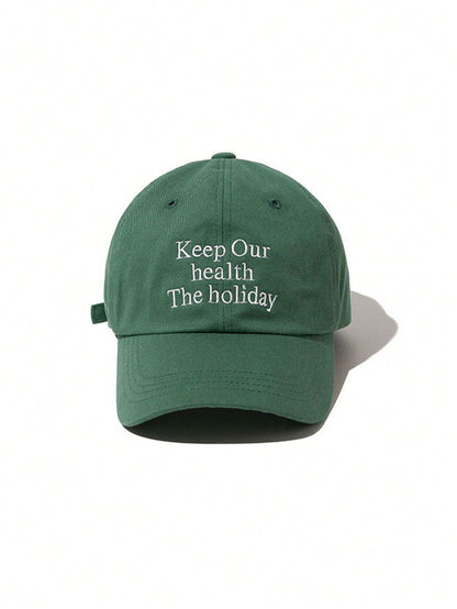 Korean Soft Top Letter Embroidered Baseball Cap