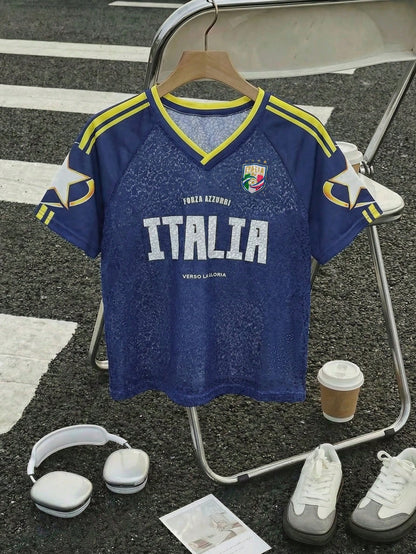 Women's Italian Mesh Sheer V-Neck Long T-Shirt