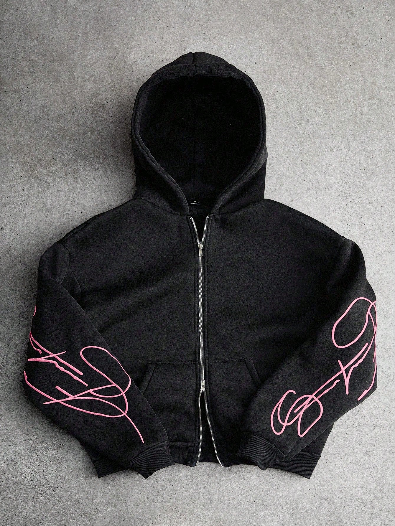 Men's Graphic Embroidered Zip-Up Hoodie