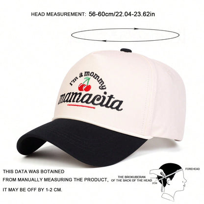 Mamacita Cherry Embroidered Five-Panel Trucker Hat