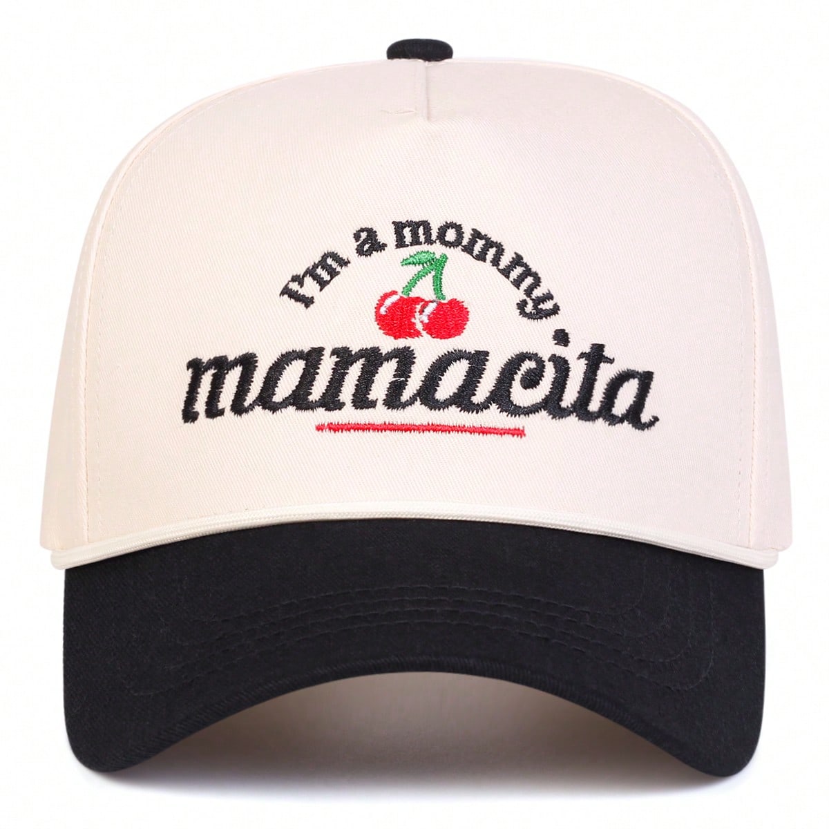 Mamacita Cherry Embroidered Five-Panel Trucker Hat
