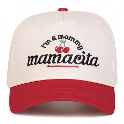 Mamacita Cherry Embroidered Five-Panel Trucker Hat