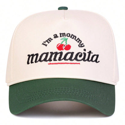 Mamacita Cherry Embroidered Five-Panel Trucker Hat