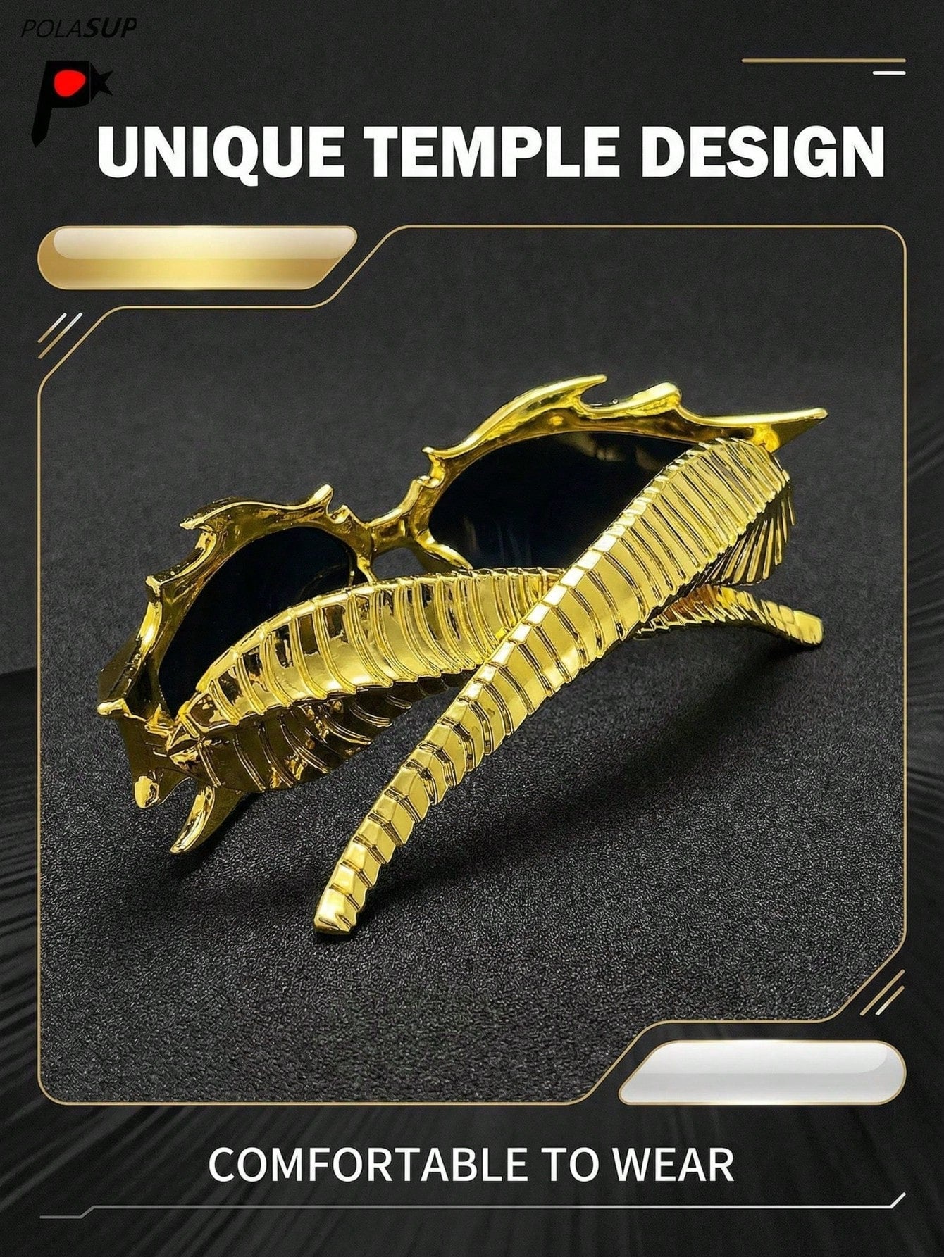 3D Dragon Totem Spiked Y2K Cyberpunk Cycling Glasses
