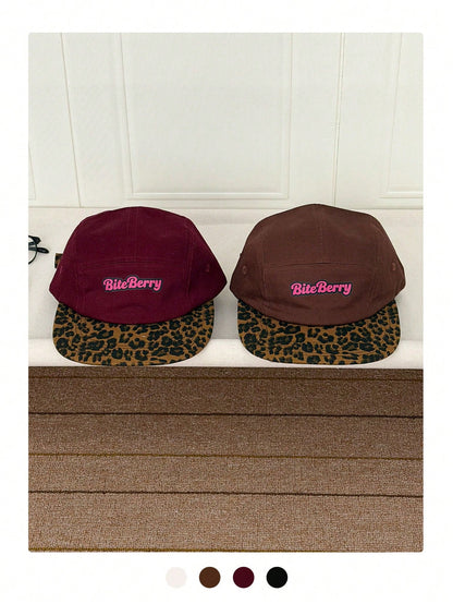 Unisex Leopard Print Colorblock Flat Bill Streetwear Cap