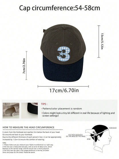 Collegiate Plaid Color Block Soft Crown Baseball Cap