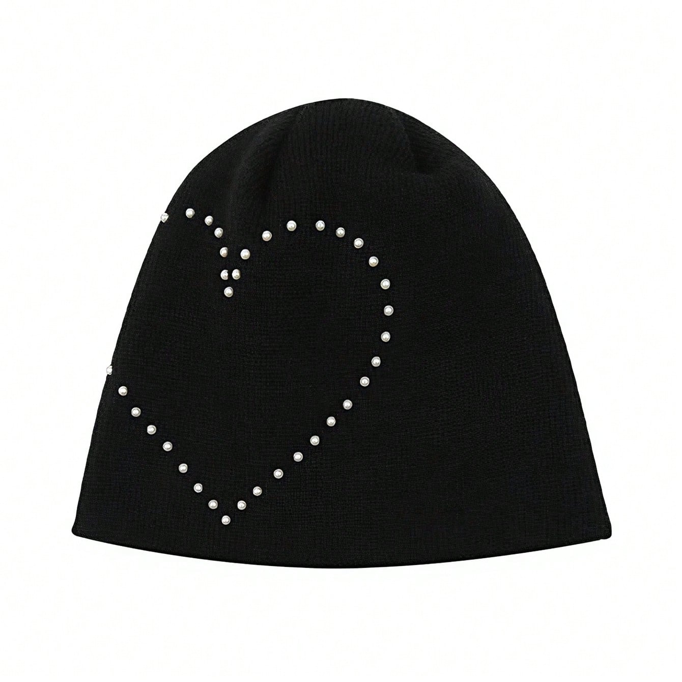 Heart Pearl Knitted Beanie Y2K Soft Girl Slouchy Hat