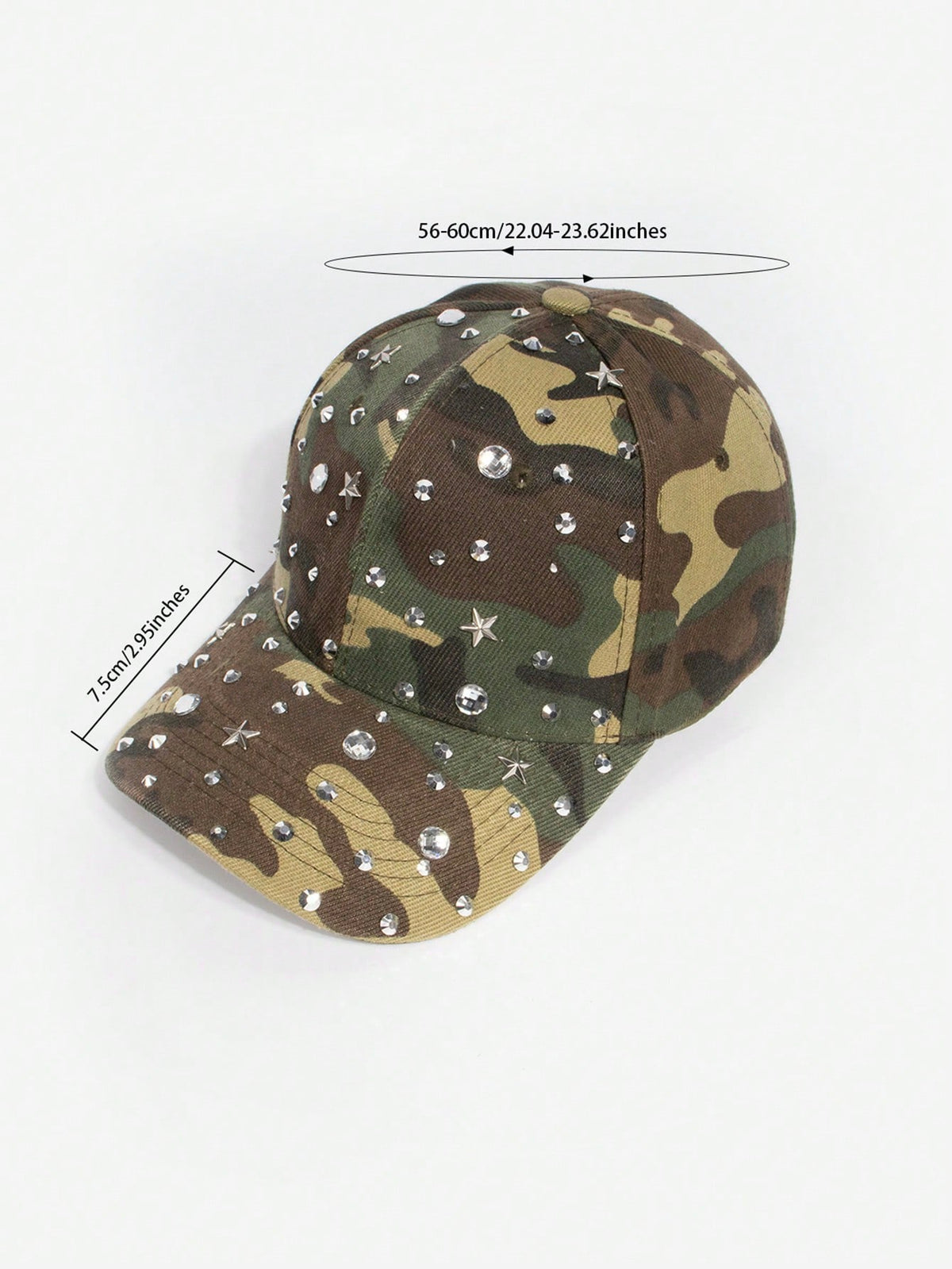 Camouflage Star Rhinestone Hip Hop Baseball Cap