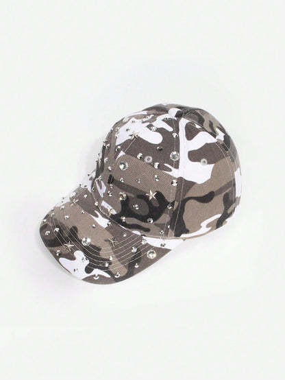 Camouflage Star Rhinestone Hip Hop Baseball Cap