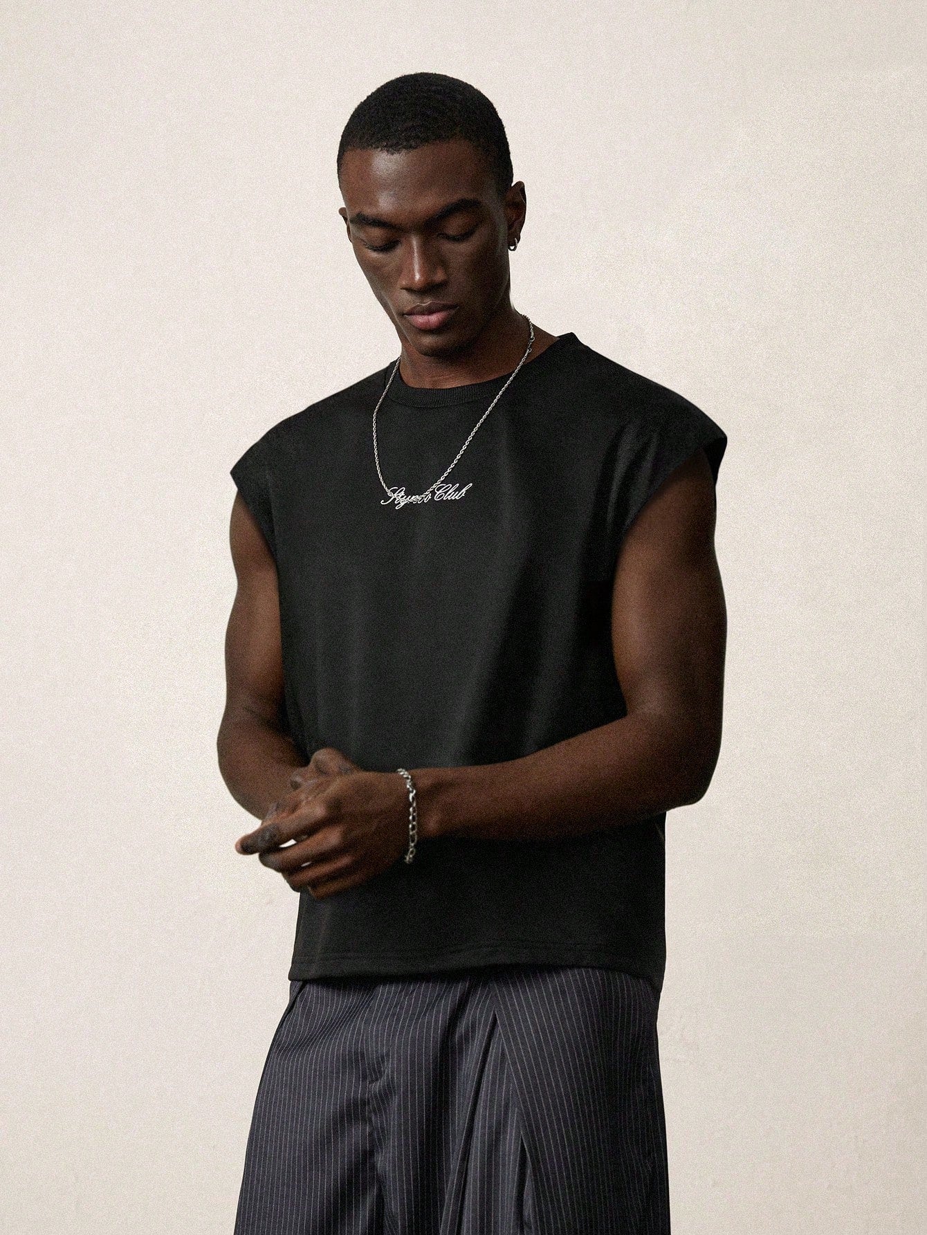 Men Slogan Print Loose Fit Casual Tank Top
