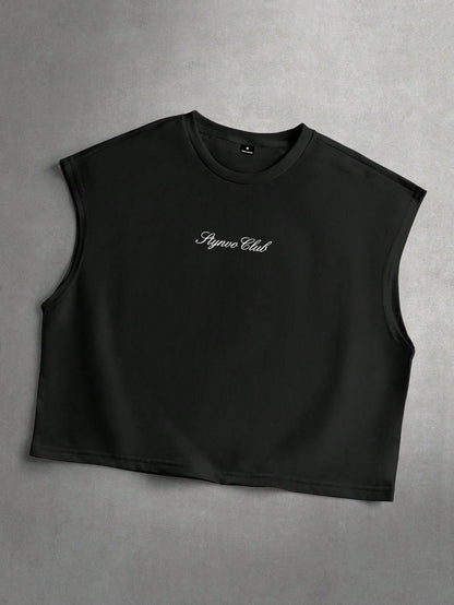 Men Slogan Print Loose Fit Casual Tank Top