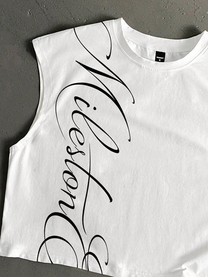 Manfinity Roughcode Men's Retro Crop Tank Top