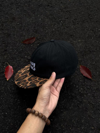 Retro Leopard Print Hip Hop Flat Brim Baseball Cap