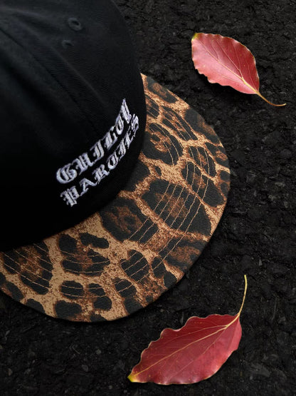 Retro Leopard Print Hip Hop Flat Brim Baseball Cap