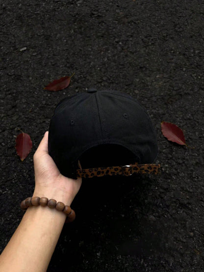 Retro Leopard Print Hip Hop Flat Brim Baseball Cap
