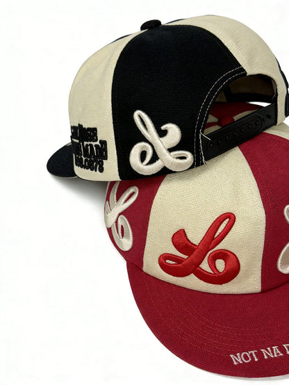 Unisex Retro Patchwork Flat Brim Streetwear Baseball Cap