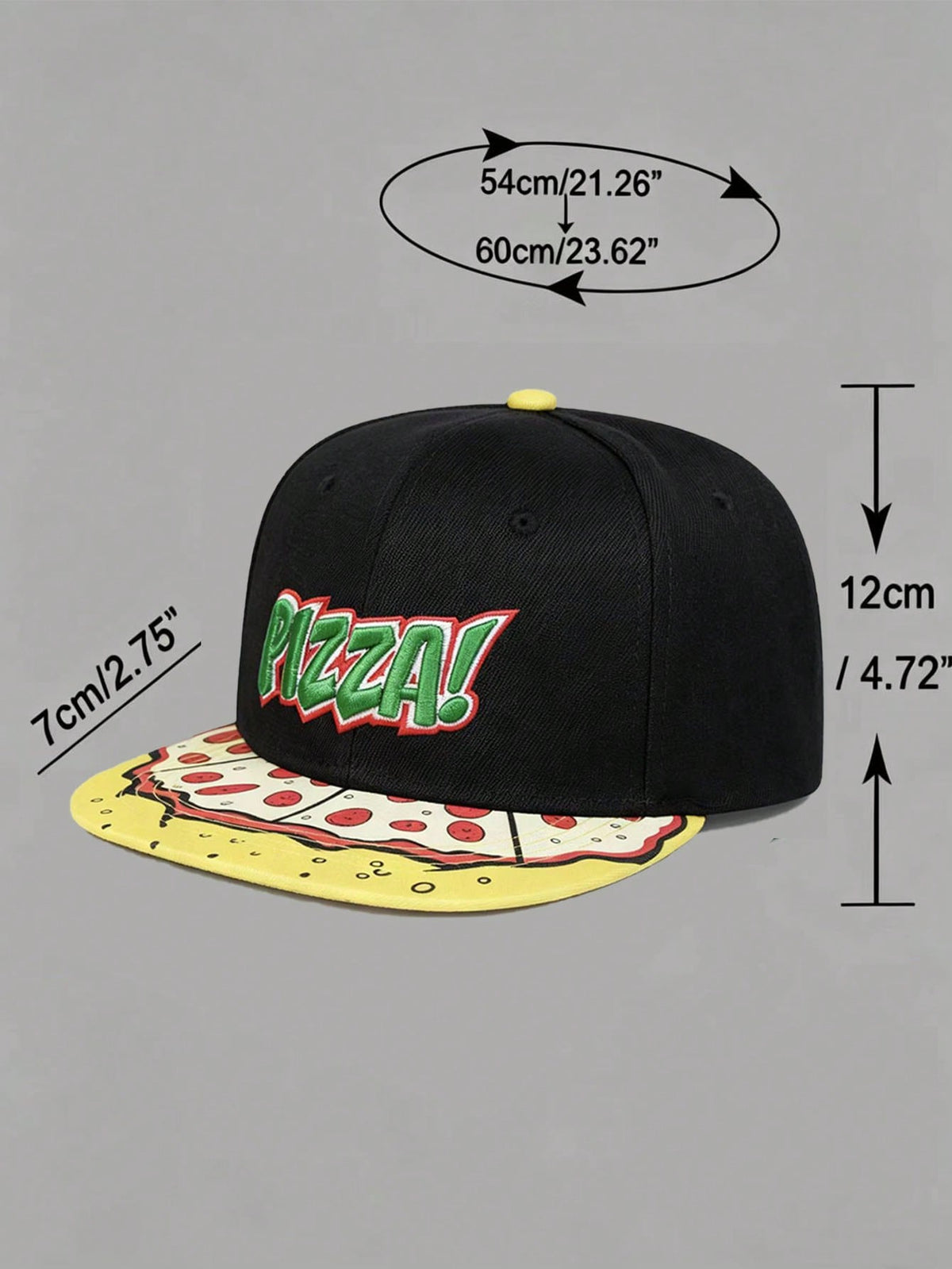 Unisex Pizza Embroidered Bite Mark Baseball Cap