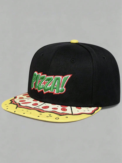 Unisex Pizza Embroidered Bite Mark Baseball Cap