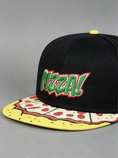 Unisex Pizza Embroidered Bite Mark Baseball Cap