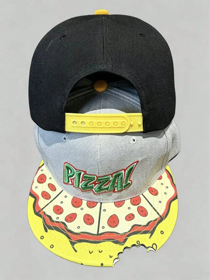 Unisex Pizza Embroidered Bite Mark Baseball Cap