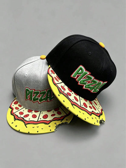 Unisex Pizza Embroidered Bite Mark Baseball Cap