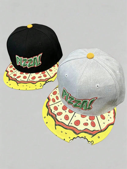 Unisex Pizza Embroidered Bite Mark Baseball Cap