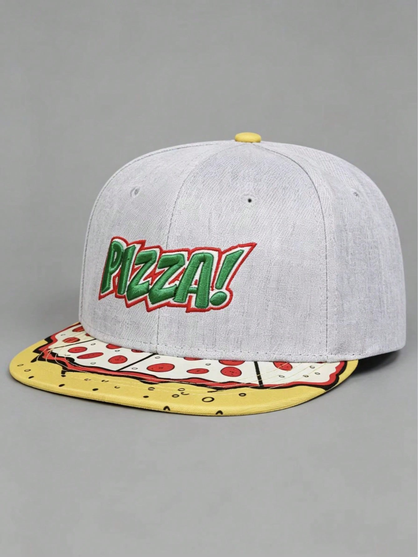 Unisex Pizza Embroidered Bite Mark Baseball Cap