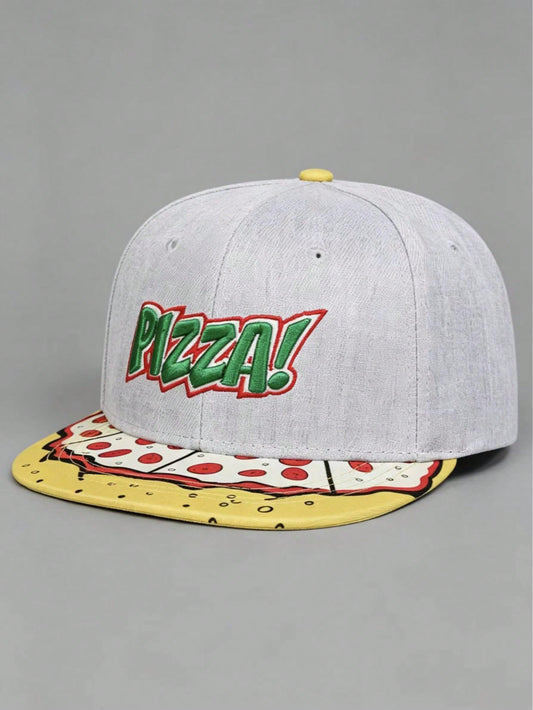 Unisex Pizza Embroidered Bite Mark Baseball Cap