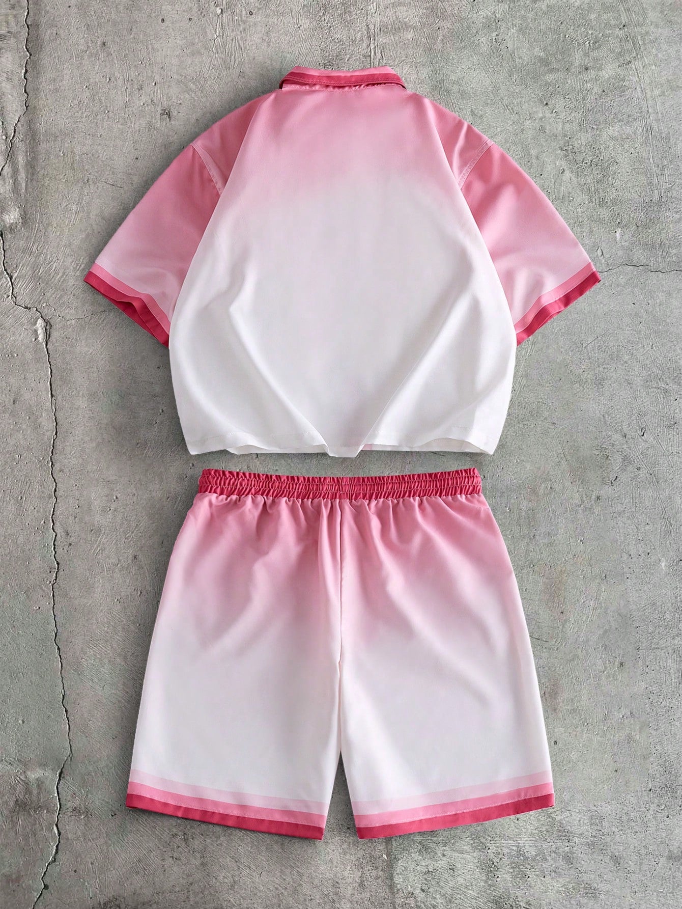 Men's Ombre Polo Shirt and Shorts Set