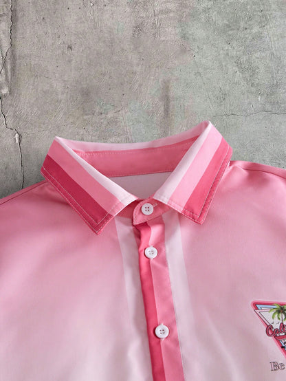 Men's Ombre Polo Shirt and Shorts Set
