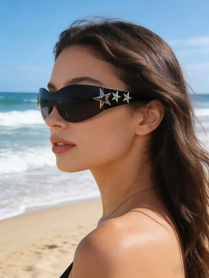 Y2K One-Piece Rimless Vintage Daily Fashion Glasses