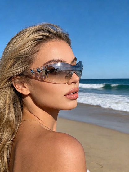 Y2K One-Piece Rimless Vintage Daily Fashion Glasses