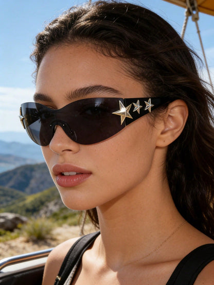 Y2K One-Piece Rimless Vintage Daily Fashion Glasses