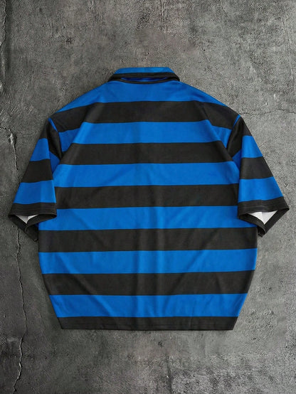 Men's Striped Short Sleeve Polo Shirt