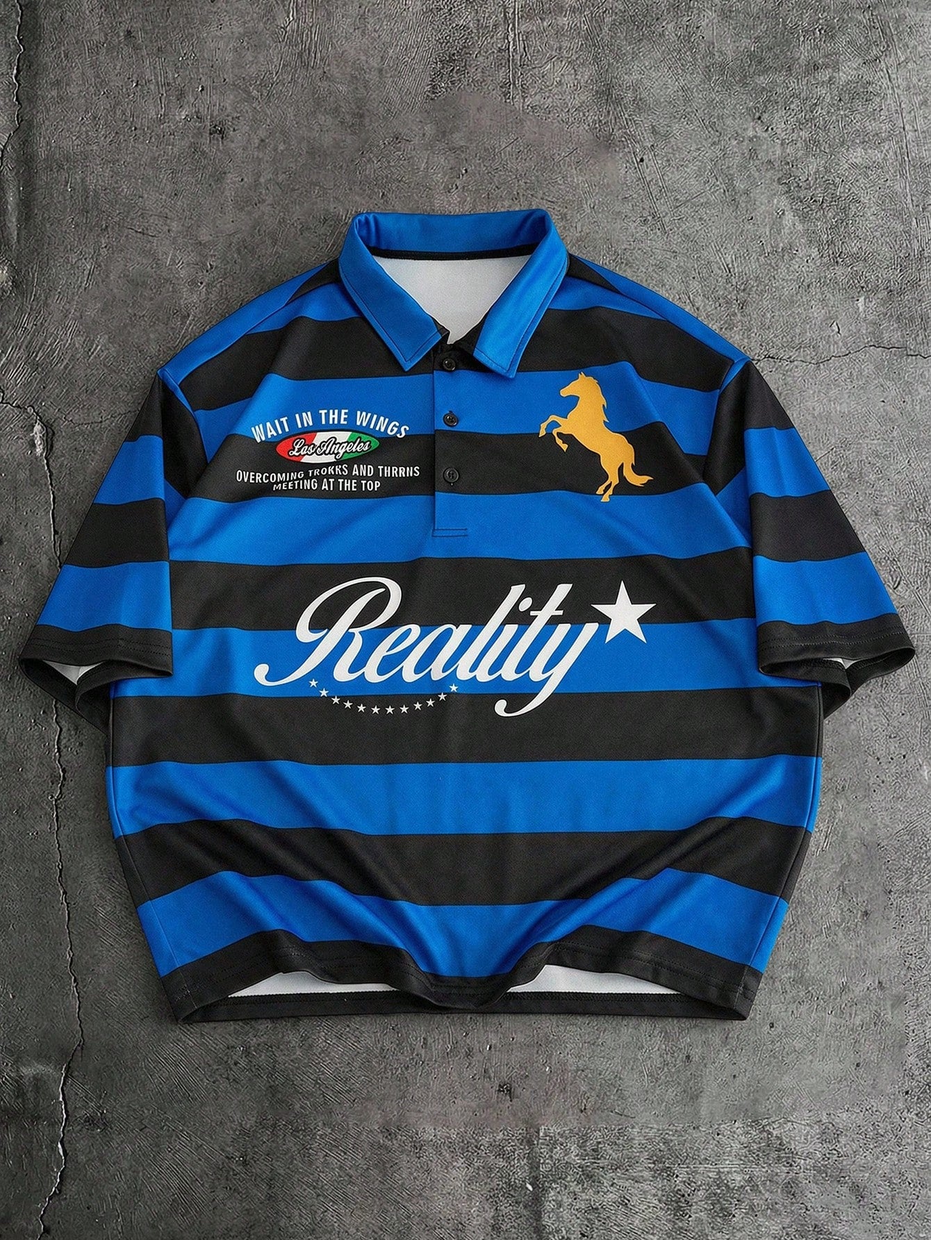 Men's Striped Short Sleeve Polo Shirt