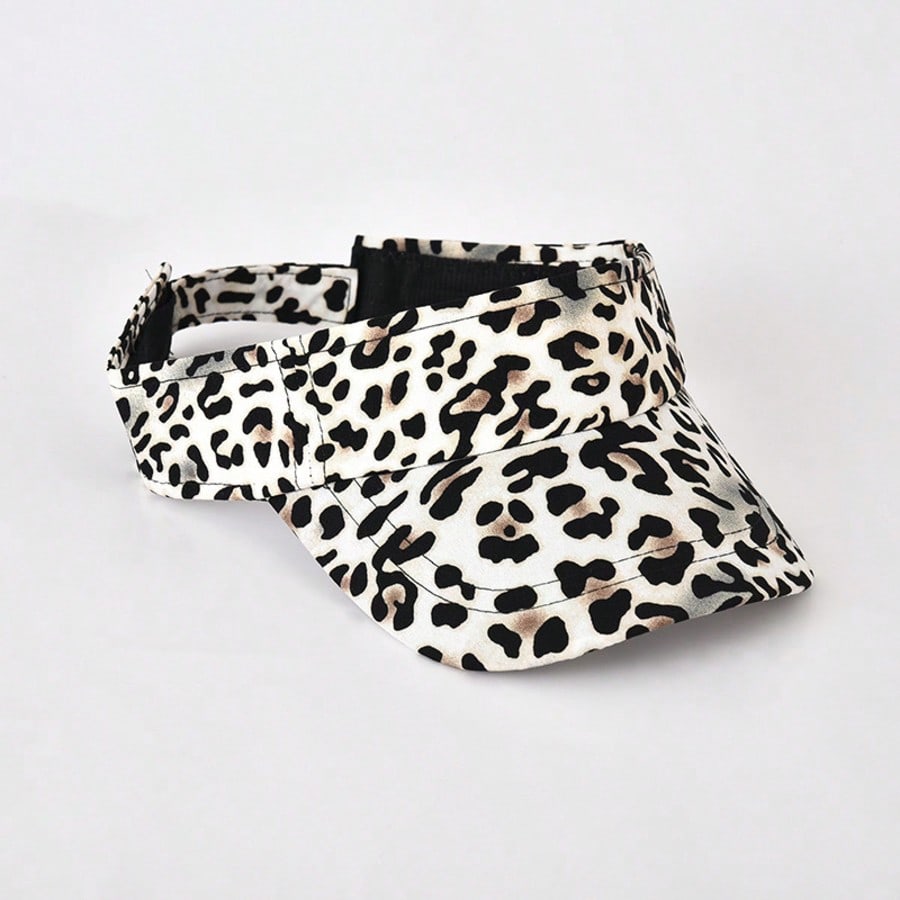 Leopard Print Adjustable Women Sun Visor Hat