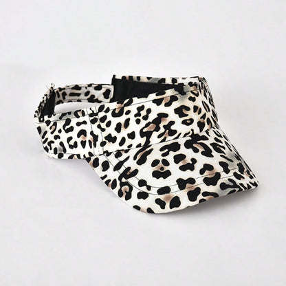 Leopard Print Adjustable Women Sun Visor Hat