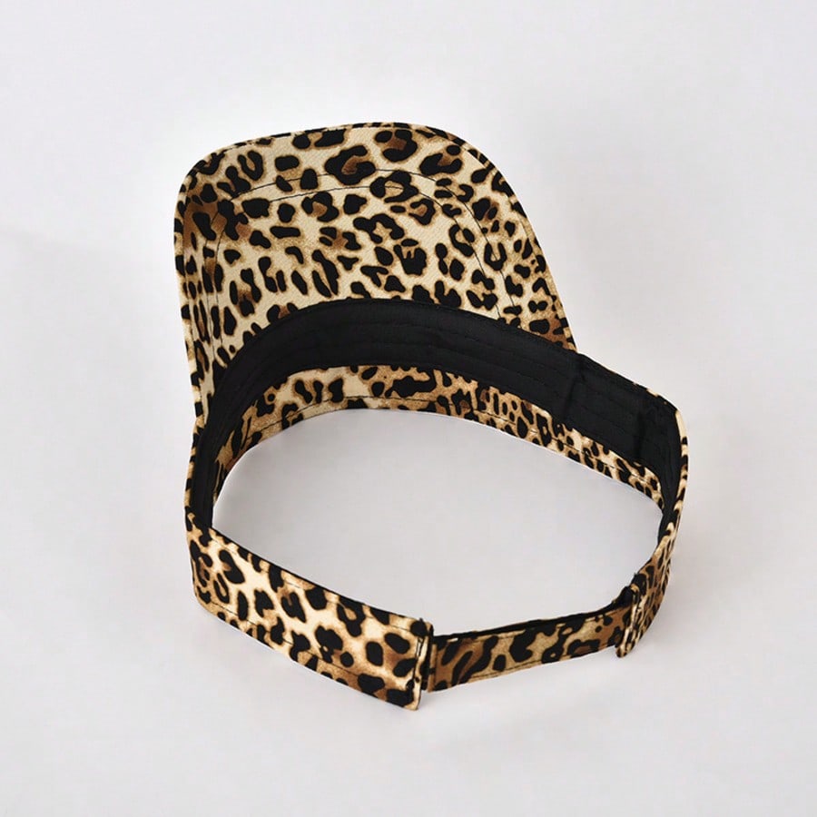 Leopard Print Adjustable Women Sun Visor Hat