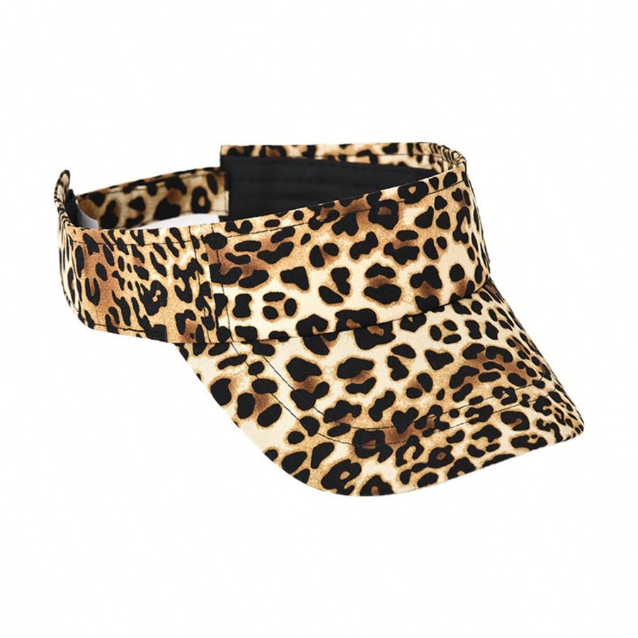 Leopard Print Adjustable Women Sun Visor Hat
