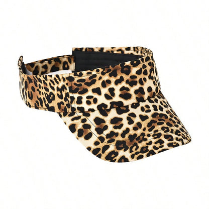 Leopard Print Adjustable Women Sun Visor Hat