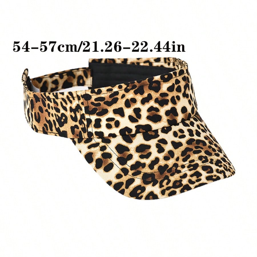 Leopard Print Adjustable Women Sun Visor Hat