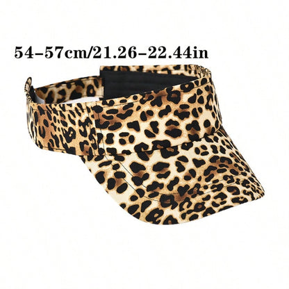 Leopard Print Adjustable Women Sun Visor Hat