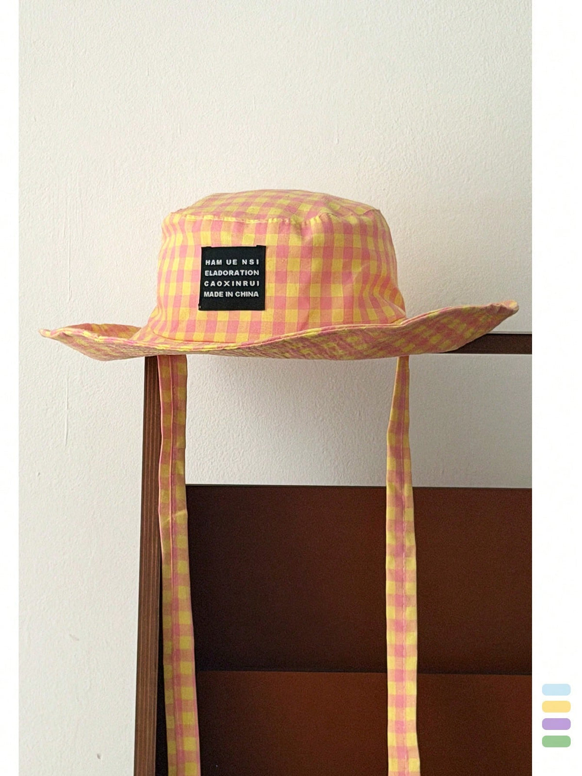 Vintage Plaid Wide Brim Sun Bucket Hat