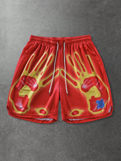 Men's Heat Map Print Mesh Summer Shorts